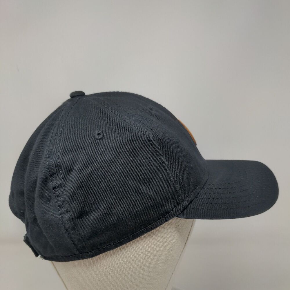 Timberland Leather Patch Strapback Hat Black Osfm… - image 4